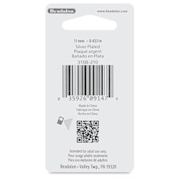 Beadalon Lobster Clasps - EZ Lobster, Silver Plated, Pkg of 10 back of packaging