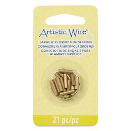 Artistic Wire Large Wire Crimp Connectors - Brass, 10 mm, Pkg of 21 front of packaging