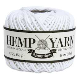 Hemptique Hemp Yarn - White, Ball, 66 yds