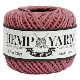 Hemptique Hemp Yarn - Rose, Ball,  66 yds