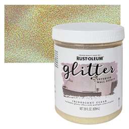 Rust-Oleum Glitter Interior Wall Paint - Iridescent, Quart and swatch