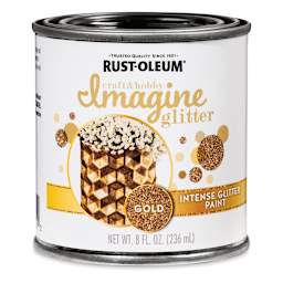 Rust-Oleum Imagine Intense Glitter Paint - Front of 8 oz can of Gold paint