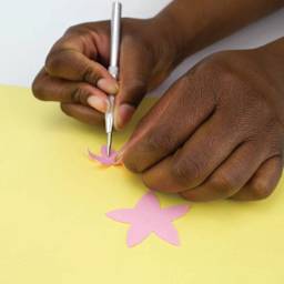 Excel Blades Embossing Stylus Tool - 1/16" being used on paper stars