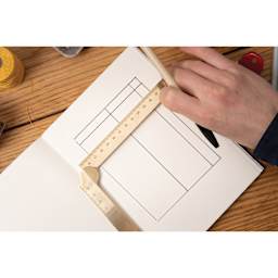 Makers Cabinet Stria Folding Ruler - 30 cm, used in sketchbook