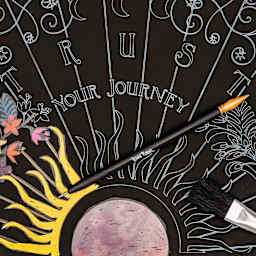 Brea Reese Scratch Art Kit - Celestial close-up of design and tools