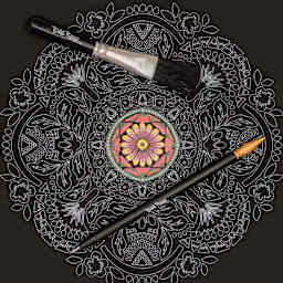 Brea Reese Scratch Art Kit - Mandala design and tools