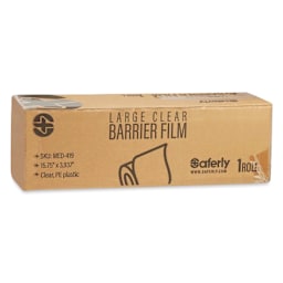 Saferly Medical Barrier Film - Clear, 15-3/4" x 100 m, Roll, packaging