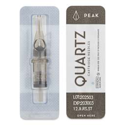 Peak Quartz Round Shader Short Taper Tattoo Needle Cartridges - #12, 9 Needles, Pkg of 20, single needle packaging