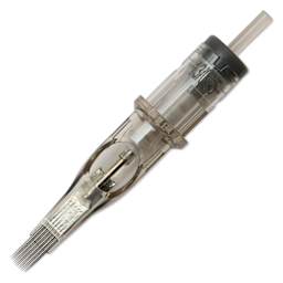 Peak Quartz Curved Magnum Long Taper Tattoo Needle Cartridges - #12, 13 Needles, Pkg of 20, single needle
