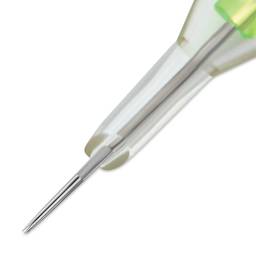 Peak Stellar Round Liner Long Taper Tattoo Needle Cartridges - #10, 5 Needles, Pkg of 20, close-up of needle