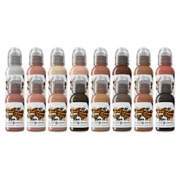 World Famous Tattoo Inks and Sets - Set of 16, Pink Ribbon, 1 oz bottles
