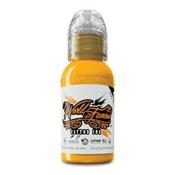World Famous Tattoo Ink - Michaelangelo Yellow, 1 oz bottle