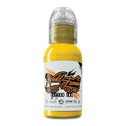 World Famous Tattoo Ink - Canary Yellow, 1 oz bottle