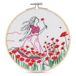DMC The Designer Collection Embroidery Kits - “Romantic Poppies” by Nathalie Weinzaepflen, Beginner finished example