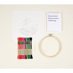 DMC The Designer Collection Embroidery Kits - “Romantic Poppies” by Nathalie Weinzaepflen, Beginner kit components