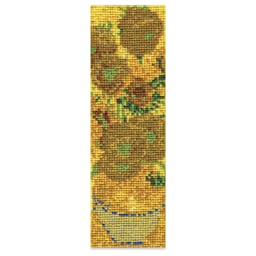 DMC The Masters Collection Cross Stitch Bookmark Kit - "Sunflowers" by Van Gogh - finished example