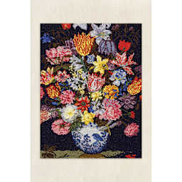 DMC The Masters Collection Cross Stitch Kit - “A Still Life of Flowers” by Ambrosius Bosschaert, finished