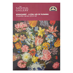 DMC The Masters Collection Cross Stitch Kit - “A Still Life of Flowers” by Ambrosius Bosschaert, packaging