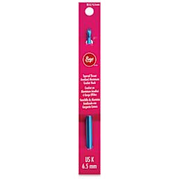 Boye Aluminum Crochet Hook - US K, 6" - front of packaging