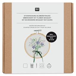 Rico Design Counted Cross Stitch Kit - Flower Bouquet, 10 cm front of packaging