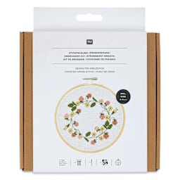 Rico Design Counted Cross Stitch Kit - Strawberry Wreath, 15 cm - front of packaging