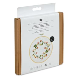 Rico Design Counted Cross Stitch Kit - Strawberry Wreath, 15 cm - front of packaging, angled view