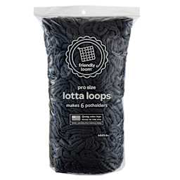 Friendly Loom Pro Size Cotton Loops - Black, Lotta Loops