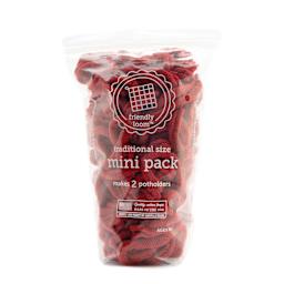 Friendly Loom Traditional Size Cotton Loop Mini Pack - Red in packaging