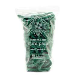Friendly Loom Traditional Size Cotton Loop Mini Pack - Green in packaging