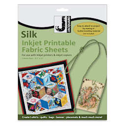 Jacquard Silk Inkjet Fabric - Front of package of 5 sheets