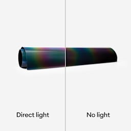 Cricut Reflective Iron-On Heat Transfer Vinyl, diagram of how the Sheet looks like under light