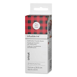 Cricut Infusible Ink Patterned Transfer Sheets - Buffalo Check, 4-1/2" x 12", 2 Sheets front of packaging