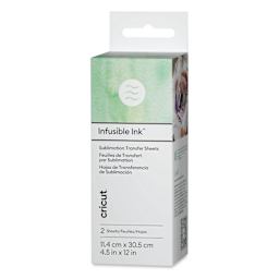 Cricut Infusible Ink Patterned Transfer Sheets - Green Watercolor, 4-1/2" x 12", 2 Sheets packaging