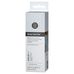 Cricut Joy Smart Iron-On - Glitter White, 5-1/2" x 19", Roll front of packaging