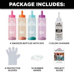Tulip Reverse Tie-Dye Kit - Set of 4 Colors with Color Changer (contents)
