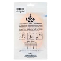 Angelus Lace Lab Flat Colored Shoe Laces - Gold, back of the packaging
