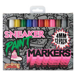 Alpha6 AlphaFlex Textile and Leather Paint Markers - Assorted Colors, 4 mm, Set of 12