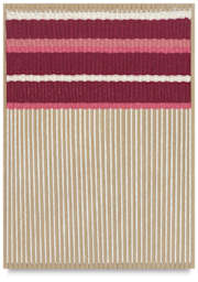 Cardboard Looms - Top view of loom with partially woven textile