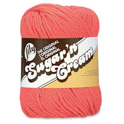 Lily Sugar N' Cream Yarn - 2.5 oz, 4-Ply, Tangerine