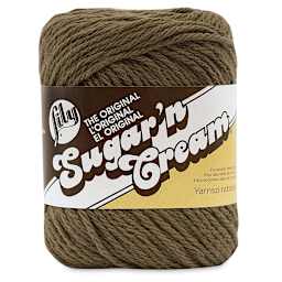 Lily Sugar N' Cream Yarn - 2.5 oz, 4-Ply, Warm Brown