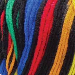 Red Heart Super Saver Yarn - Primary Stripes, close-up