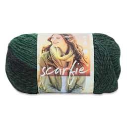 Lion Brand Scarfie Yarn - Black/Cream, 312 yds