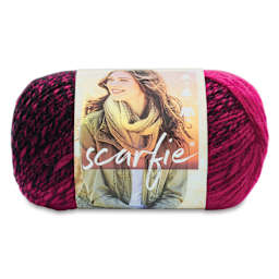 Lion Brand Scarfie Yarn - Black/Hot Pink, 312 yds