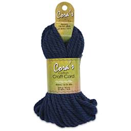 Pepperell Cotton Craft Cord - Navy, 4 mm, 75 ft - front