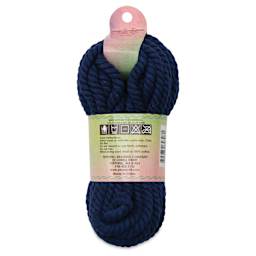 Pepperell Cotton Craft Cord - Navy, 6 mm, 50 ft, back of the packaging label