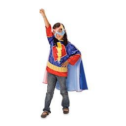 Super Hero Masks - Small child wearing costume and finished Mask
