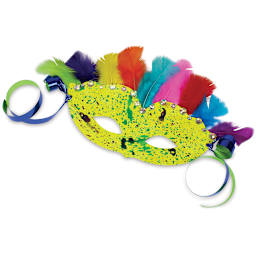 Roylco Shakespeare Masks - Single mask deccorated with feathers and glitter
