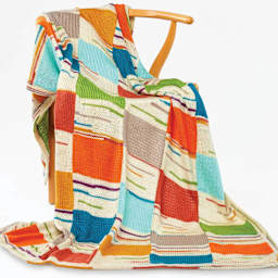 Premier Yarn Anti-Pilling Everyday Worsted Yarn finished Strips and Stripes Blanket