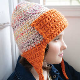 Lion Brand Wool-Ease Thick & Quick Yarn finished winter hat example