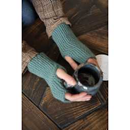 Lion Brand Wool-Ease Roving Origins Yarn - finished hand warmers